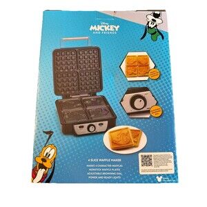 Disney Mickey Mouse Waffle Maker DSC-281B 4-Slice Non Stick Electric